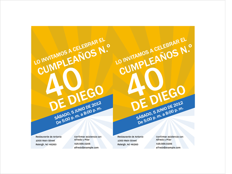 Invitación de cumpleaños (diseño de rayo azul sobre oro) Invitación de cumpleaños (diseño de rayo azul sobre oro)