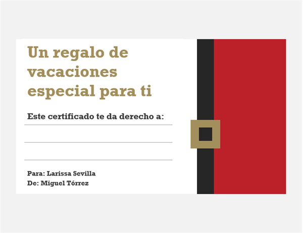 Certificados de regalo navideños (diseño Espíritu navideño, 3 por página) Certificados de regalo navideños (diseño Espíritu navideño, 3 por página)