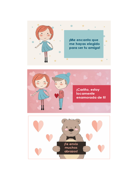 San Valentín para niños (12 diseños, 3 por página) San Valentín para niños (12 diseños, 3 por página)