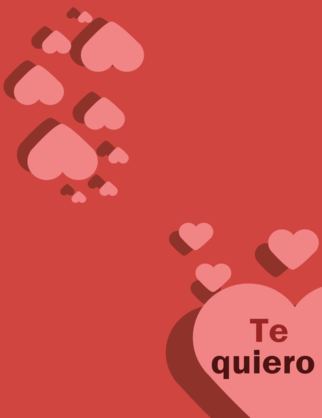 Tarjeta “Te quiero” (se dobla en cuatro partes) Tarjeta “Te quiero” (se dobla en cuatro partes)