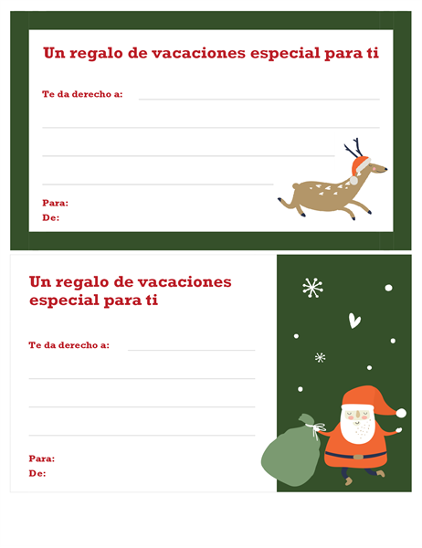 Certificado de regalo de Navidad (diseño Espíritu navideño) Certificado de regalo de Navidad (diseño Espíritu navideño)
