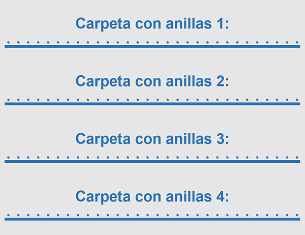 Carpetas con anillas de 2 pulgadas (4 por página) Carpetas con anillas de 2 pulgadas (4 por página)