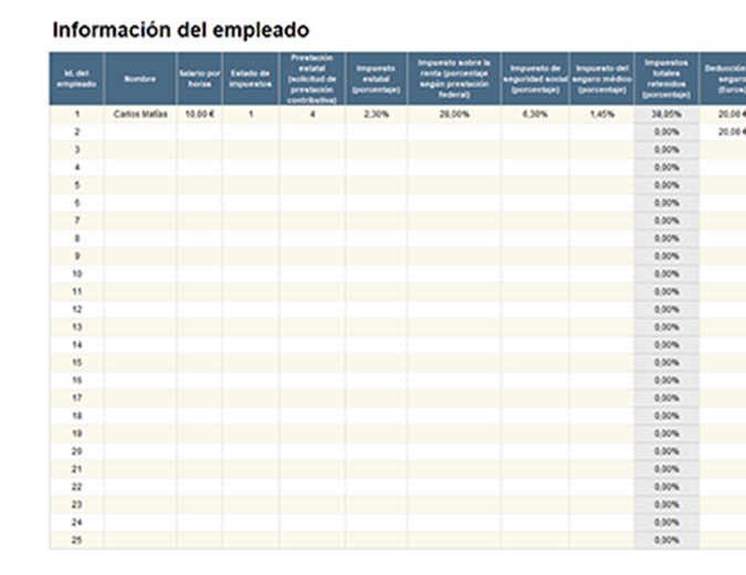 Calculadora de nóminas Calculadora de nóminas