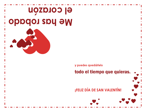 Tarjeta para el día de San Valentín (diseño con corazones; se dobla en cuatro partes) Tarjeta para el día de San Valentín (diseño con corazones; se dobla en cuatro partes)