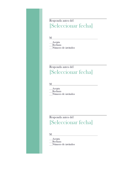 Tarjetas de respuesta para bodas (3 por página) Tarjetas de respuesta para bodas (3 por página)