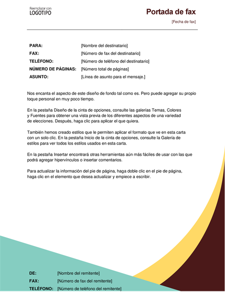Portada de fax con tonos de tierra Portada de fax con tonos de tierra
