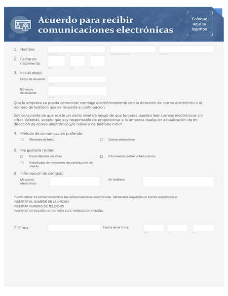 Acuerdo para recibir comunicaciones electrónicas de pequeñas empresas. Acuerdo para recibir comunicaciones electrónicas de pequeñas empresas.