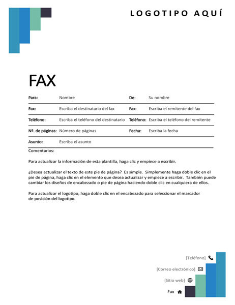 Portada de fax con escalones azules Portada de fax con escalones azules