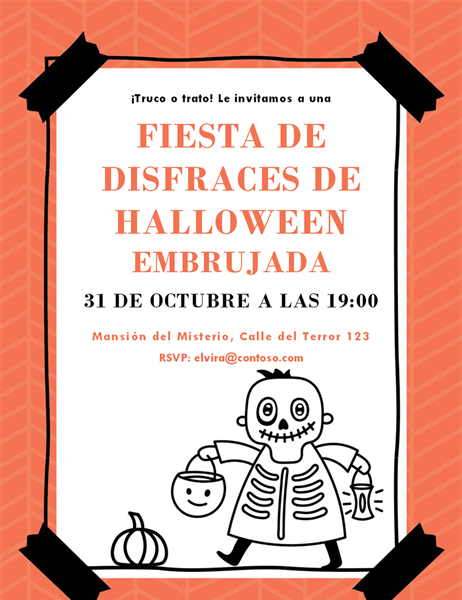 Invitación de esqueleto de Halloween Invitación de esqueleto de Halloween