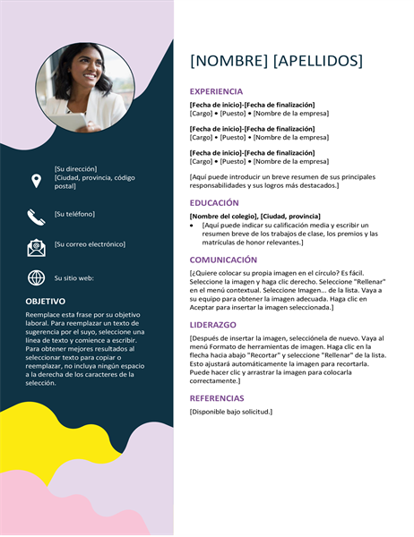 Currículum vítae con formas orgánicas Currículum vítae con formas orgánicas