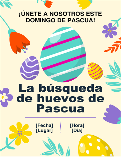 Prospecto sobre la recolecta de huevos de Pascua con colores primaverales Prospecto sobre la recolecta de huevos de Pascua con colores primaverales