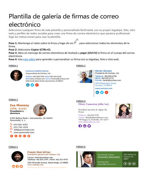 Galería de firmas de correo electrónico Galería de firmas de correo electrónico