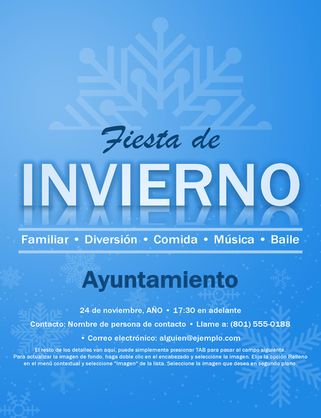 Folleto de evento con copo de nieve Folleto de evento con copo de nieve