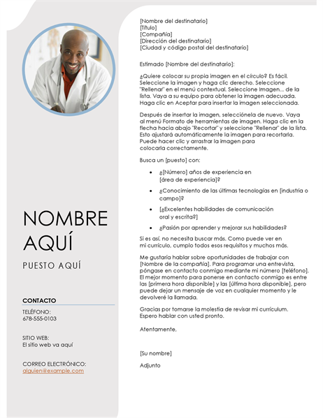 Carta de presentación gris azul Carta de presentación gris azul