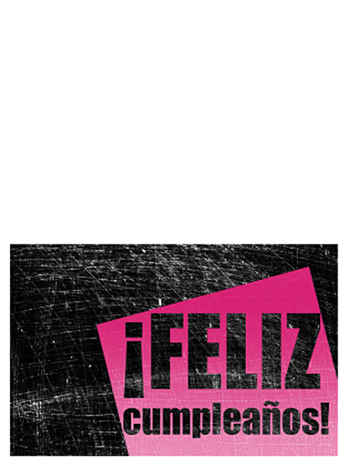 Tarjeta de felicitación de cumpleaños con fondo rayado (rosa y negra, plegada) Tarjeta de felicitación de cumpleaños con fondo rayado (rosa y negra, plegada)