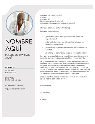 Carta de presentación gris azul Carta de presentación gris azul