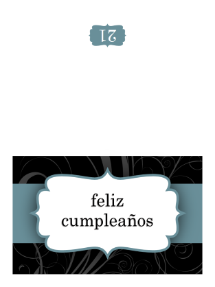 Tarjeta de cumpleaños (diseño con cinta azul, plegada) Tarjeta de cumpleaños (diseño con cinta azul, plegada)