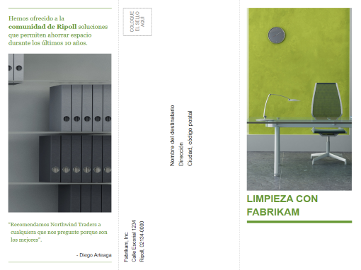 Folleto de negocios tríptico (diseño en verde y negro) Folleto de negocios tríptico (diseño en verde y negro)