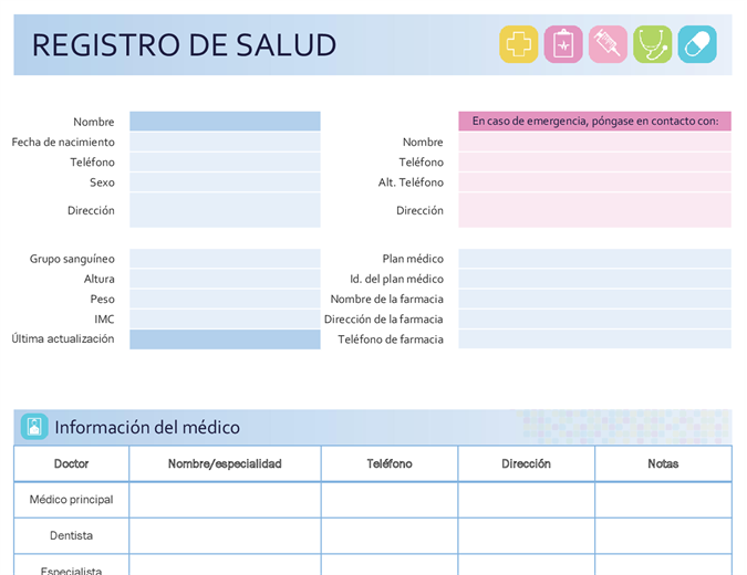 El registro de salud de mi familia El registro de salud de mi familia