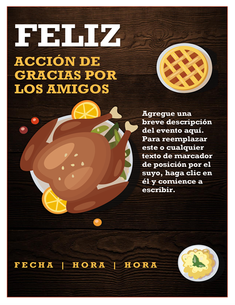 Folleto del día de acción de gracias para los amigos Folleto del día de acción de gracias para los amigos