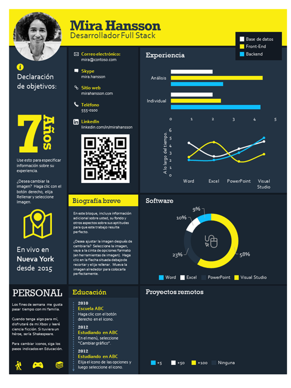 Currículum infográfico para el sector tecnológico Currículum infográfico para el sector tecnológico