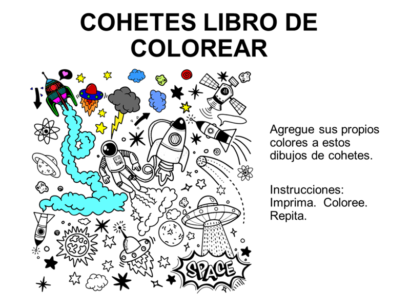Libro de cohetes para colorear Libro de cohetes para colorear