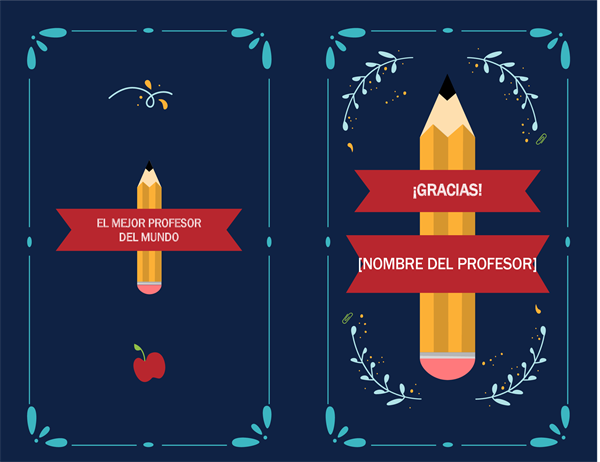 Tarjeta de agradecimiento a profesores Tarjeta de agradecimiento a profesores