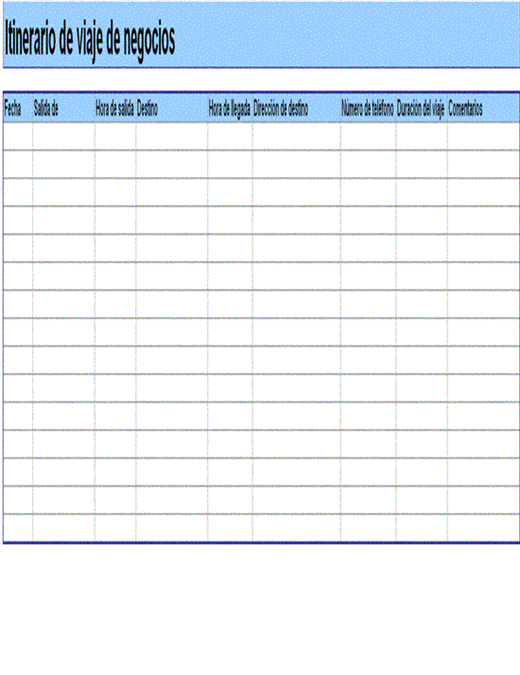 itinerarios office com formato de itinerario de actividades