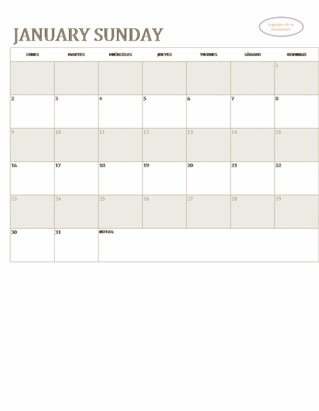Calendario de pequeña empresa (cualquier año, Lun-Dom) Calendario de pequeña empresa (cualquier año, Lun-Dom)