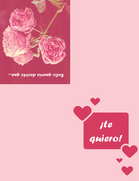 Tarjeta de amor (se dobla en cuatro partes) Tarjeta de amor (se dobla en cuatro partes)
