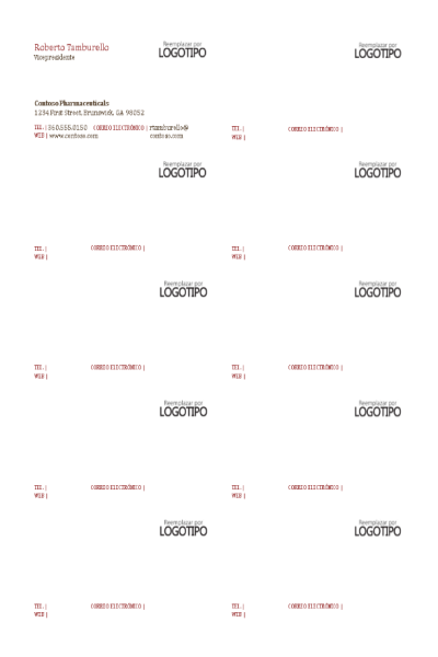 Tarjetas de presentación, diseño horizontal con logotipo y texto alineado a la izquierda Tarjetas de presentación, diseño horizontal con logotipo y texto alineado a la izquierda