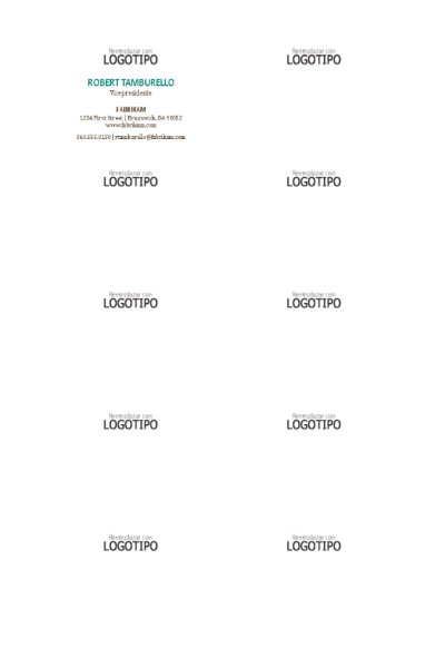 Tarjetas de presentación, diseño horizontal con logotipo y nombre en mayúsculas Tarjetas de presentación, diseño horizontal con logotipo y nombre en mayúsculas
