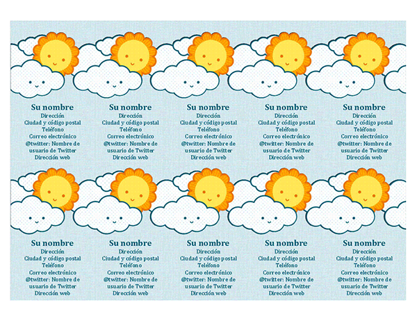 Tarjetas de presentación personales (10 por página) Tarjetas de presentación personales (10 por página)