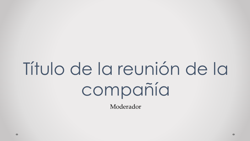 Presentación de la reunión de la compañía Presentación de la reunión de la compañía
