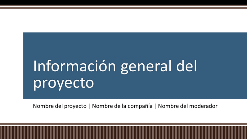 Presentación con información general sobre la planeación de proyectos empresariales Presentación con información general sobre la planeación de proyectos empresariales