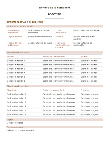 Informe de estado de empleado Informe de estado de empleado