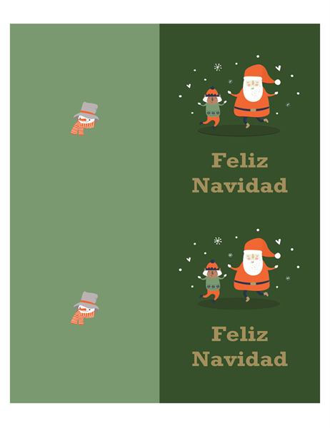 Tarjetas de Navidad (diseño Espíritu navideño, 2 por página, para papel Avery) Tarjetas de Navidad (diseño Espíritu navideño, 2 por página, para papel Avery)