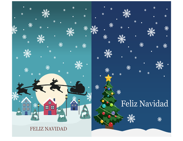 Tarjetas de notas de Navidad (diseño Espíritu navideño, 2 por página, para Avery 3268) Tarjetas de notas de Navidad (diseño Espíritu navideño, 2 por página, para Avery 3268)