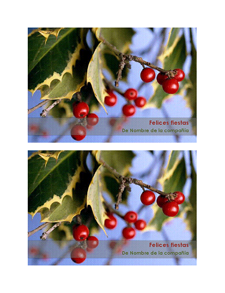 Postales de Felices fiestas de empresa (2 por página) Postales de Felices fiestas de empresa (2 por página)