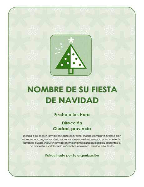 Prospecto de evento de Navidad (con árbol verde) Prospecto de evento de Navidad (con árbol verde)