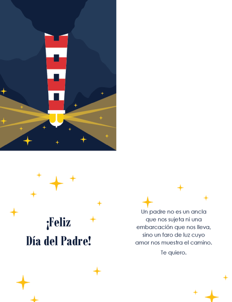 Tarjeta de felicitación del Día del Padre (de parte de la esposa; se dobla en cuatro partes) Tarjeta de felicitación del Día del Padre (de parte de la esposa; se dobla en cuatro partes)