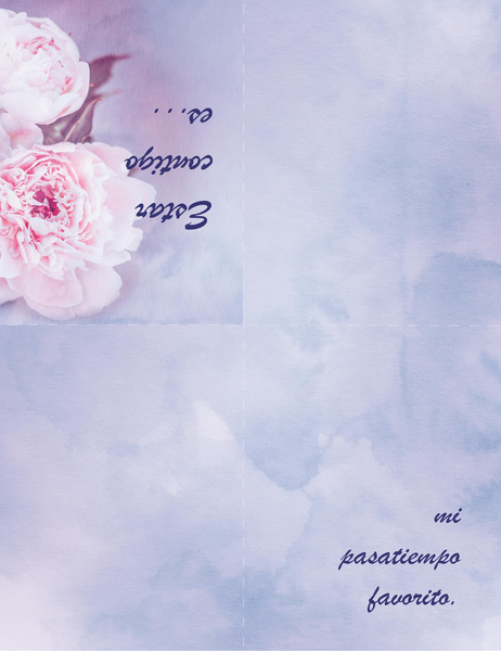 Tarjeta de amor (con rosas; se dobla en cuatro partes) Tarjeta de amor (con rosas; se dobla en cuatro partes)