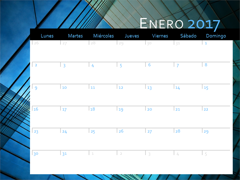 Calendario de 2017 (de lunes a domingo) Calendario de 2017 (de lunes a domingo)