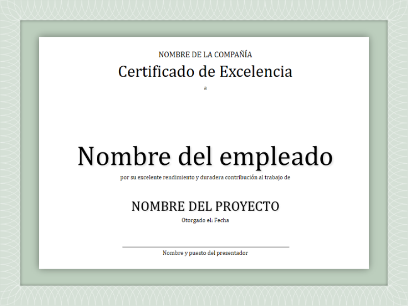 formatos para reconocimientos editables