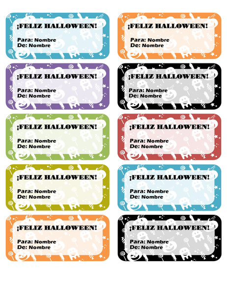 Etiquetas de Halloween (10 por página) Etiquetas de Halloween (10 por página)