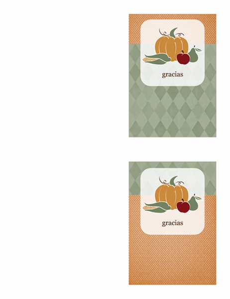 Tarjeta de agradecimiento (diseño con alimentos) Tarjeta de agradecimiento (diseño con alimentos)