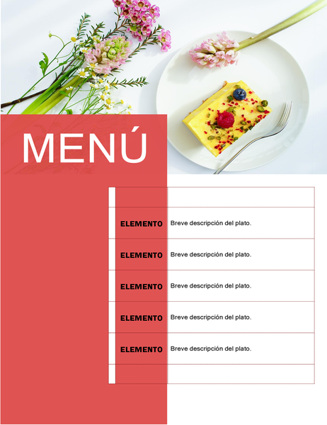 Menú de fiesta (diseño Floral) Menú de fiesta (diseño Floral)