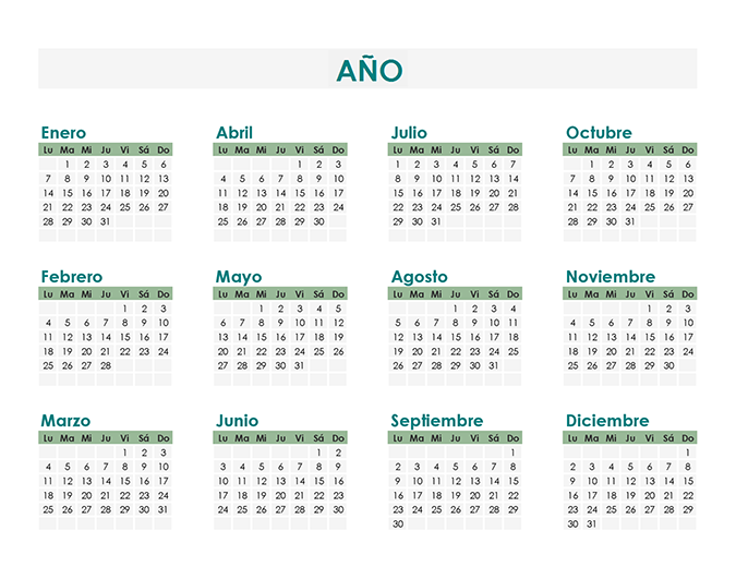 Creador de calendario (cualquier año) Creador de calendario (cualquier año)