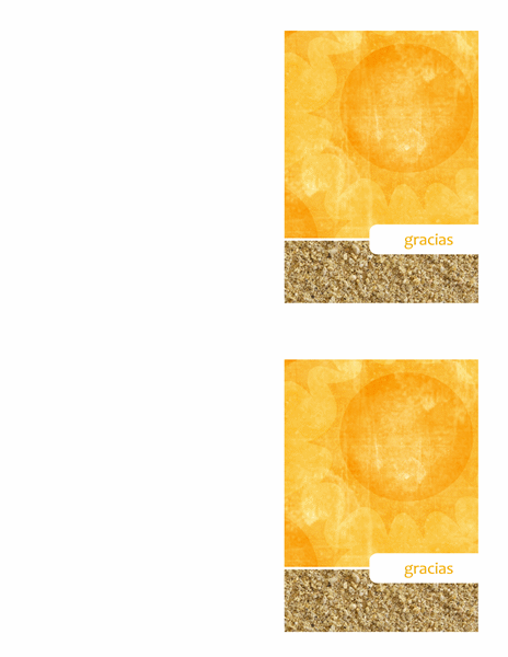 Tarjeta de agradecimiento (diseño con sol y arena) Tarjeta de agradecimiento (diseño con sol y arena)