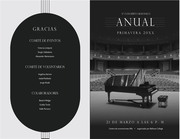 Programa de conciertos Programa de conciertos